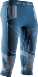 Funkčné prádlo X-bionic Energy Accumulator Light Pants 3/4 WMN Mineral Blue/Arctic White - 2024/25