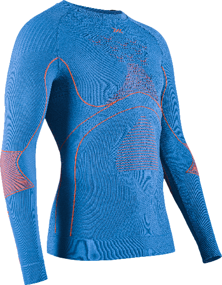 Funkčné tričko X-bionic Energy Accumulator 4.0 Shirt LG SL Men Galactic Blue/Vibrant Orange - 2023/24