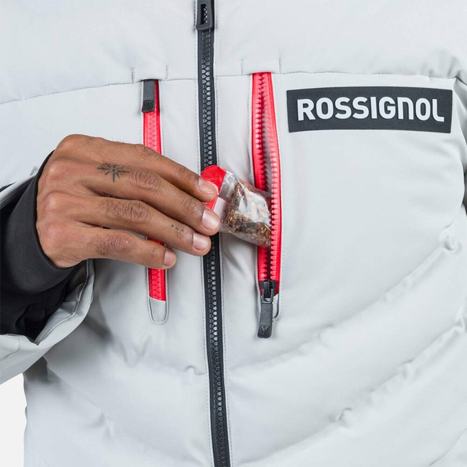 Lyžiarska bunda Rossignol Hero Blackside Puffy JKT Soft Gray - 2024/25