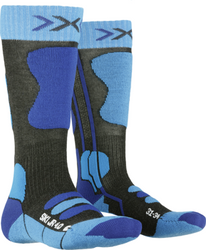 Lyžiarske ponožky X-Socks Ski Junior 4.0 Anthracite Melange/Electric Blue - 2023/24
