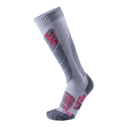 Lyžiarske ponožky UYN Ski All Mountain Woman Light Grey Melange/Coral - 2025/26
