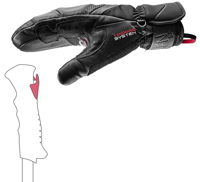 Lyžiarske rukavice LEKI Griffin Base 3D Mitt Black - 2025/26
