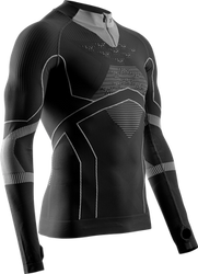 Funkčné tričko X-bionic Energy Accumulator Light Shirt LS 1/2 Zip Black/Light Grey - 2024/25