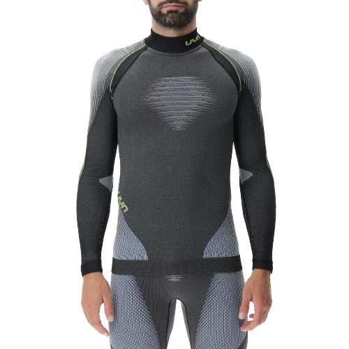 Funkčné tričko UYN Man Evolutyon UW Shirt LG_SL Melange Anthracite Melange/Blue/Yellow Shiny - 2023/24