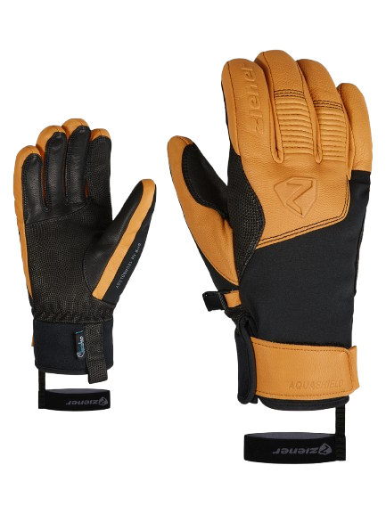 Lyžiarske rukavice Ziener Ganzenberg-z As® Aw Glove Man Black Tan - 2025/26