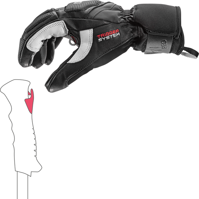 Lyžiarske rukavice LEKI Griffin Pro 3D Black/White - 2025/26