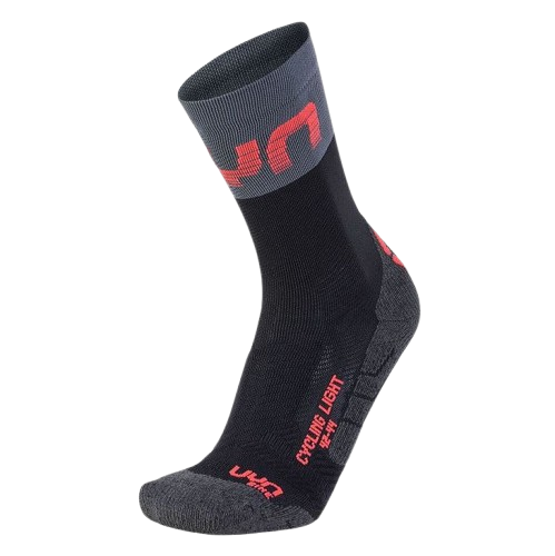 Cyklistické Ponožky UYN Man Cycling Light Socks Black/Grey/Hibiscus