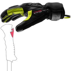 Lyžiarske rukavice LEKI Griffin Pro 3D Black/Neon - 2025/26
