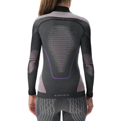 Funkčné tričko UYN Woman Evolutyon UW Shirt LG_SL Turtle Neck Melange Anthracite Melange/Raspberry/Purple - 2023/24