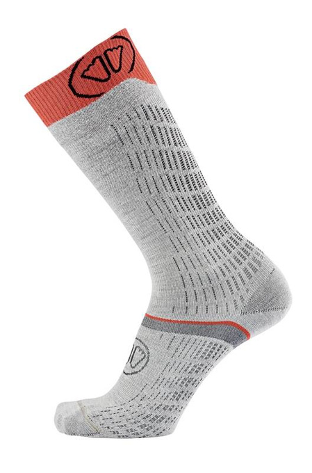 Lyžiarske ponožky Sidas Ski Merino Performance Light Grey/Coral - 2025/26