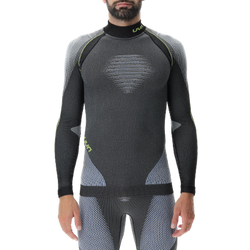 Funkčné tričko UYN Man Evolutyon UW Shirt LG_SL Melange Anthracite Melange/Blue/Yellow Shiny - 2023/24