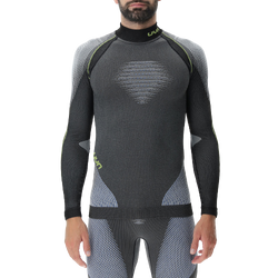 Funkčné tričko UYN Man Evolutyon UW Shirt LG_SL Melange Anthracite Melange/Blue/Yellow Shiny - 2023/24