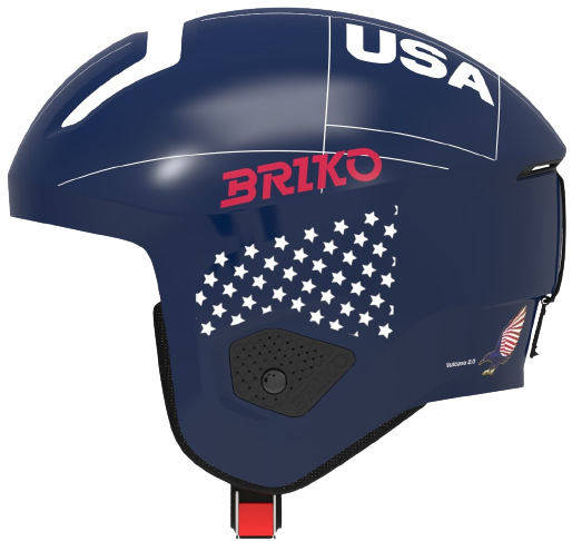 Lyžiarska helma Briko Vulcano 2.0 USA Shiny/Blue White - 2024/25