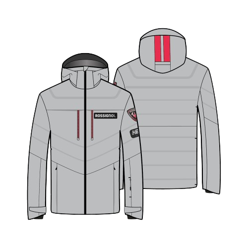 Lyžiarska bunda Rossignol Hero Blackside Puffy JKT Soft Gray - 2024/25