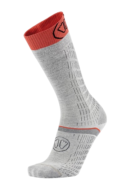 Lyžiarske ponožky Sidas Ski Merino Performance Light Grey/Coral - 2025/26