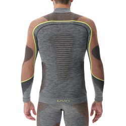Funkčné tričko UYN Man Ambityon UW Shirt LG_SL Melange Turtleneck Black Melange/Orange/Yellow - 2023/24