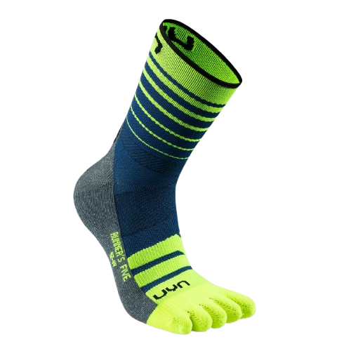 Outdoorové ponožky UYN Man Runner's Five Socks Blue/Yellow Fluo