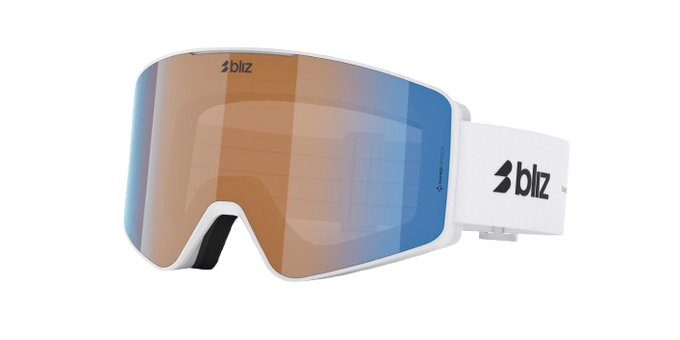Lyžiarske okuliare Bliz G001 Matte White Frame/Nano Optics Orange With Blue Multi Lens - 2025/26