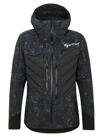 Lyžiarska bunda Ziener RCE Coach Jacket Unisex Black Foggy Print - 2024/25