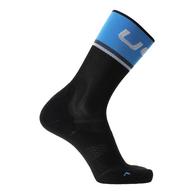 Cyklistické Ponožky UYN Man Cycling One Light Black/Cobalt Blue