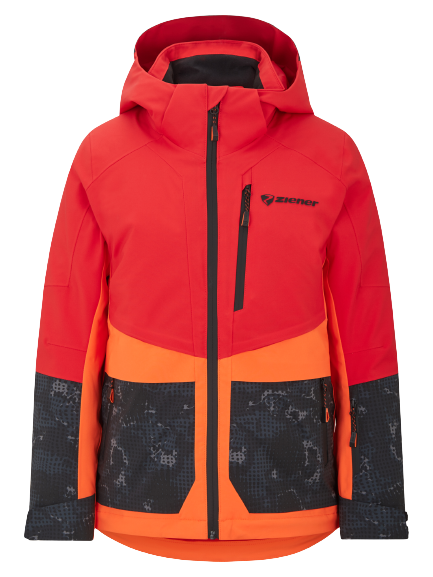 Lyžiarska bunda Ziener Trivor Junior Padded Red Orange Pop - 2024/25