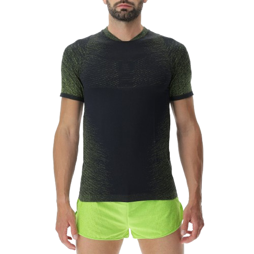 Bežecké tričko UYN Man Running Exceleration OW Shirt SH_SL Black/Lime