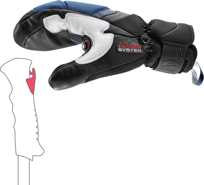 Lyžiarske rukavice LEKI Griffin Base 3D Mitt Black/Marine - 2025/26