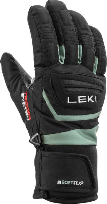 Lyžiarske rukavice LEKI Griffin 3D Junior Black/Dusty Green - 2025/26