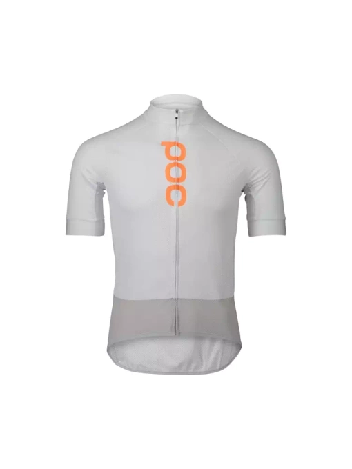 Cyklistický dres POC M's Essential Road Logo Jersey  Hydrogen White/Granite Grey