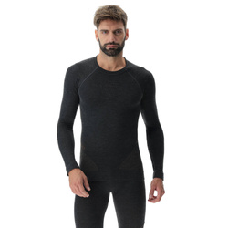 Funkčné tričko UYN Man Fusyon Cashmere UW Shirt LG_SL Grey Rock/Brown - 2023/24