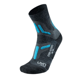 Outdoorové ponožky UYN Lady Trekking 2in Merino Socks Mid Grey/Turquise