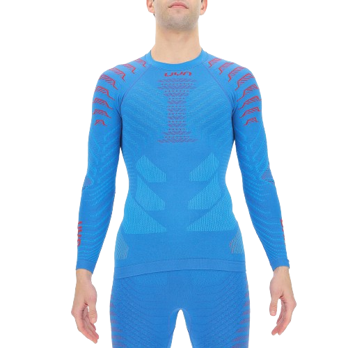 Cămașă UYN Man Resilyon UW Shirt LG SL Round Neck Blue/Red - 2024/25