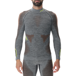 Funkčné tričko UYN Man Ambityon UW Shirt LG_SL Melange Turtleneck Black Melange/Orange/Yellow - 2023/24