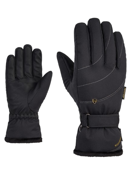 Lyžiarske rukavice Ziener Kahli-z Pr Glove Lady Black Gold Art - 2025/26