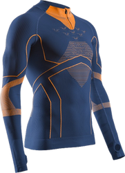 Funkčné tričko X-bionic Energy Accumulator Light Shirt LS 1/2 Zip Men Marine/Orange - 2024/25