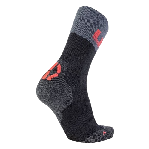 Cyklistické Ponožky UYN Man Cycling Light Socks Black/Grey/Hibiscus