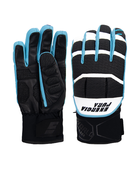 Lyžiarske rukavice Energiapura Warrior Black/White/Turquoise - 2025/26