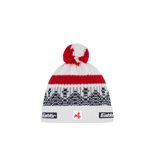 Čiapka Eisbar Norrak Pompon MÜ SA White/Red/Navy Blue - 2025/26