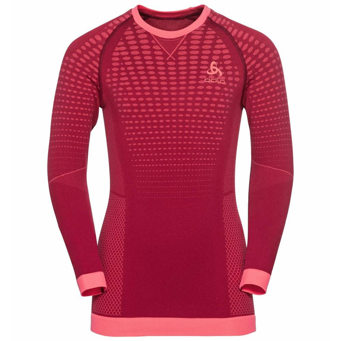 Funkčné prádlo ODLO Performance Warm Kids BL Top Crew Neck LS Raspberry Fudge/Candy Kiss - 2022/23