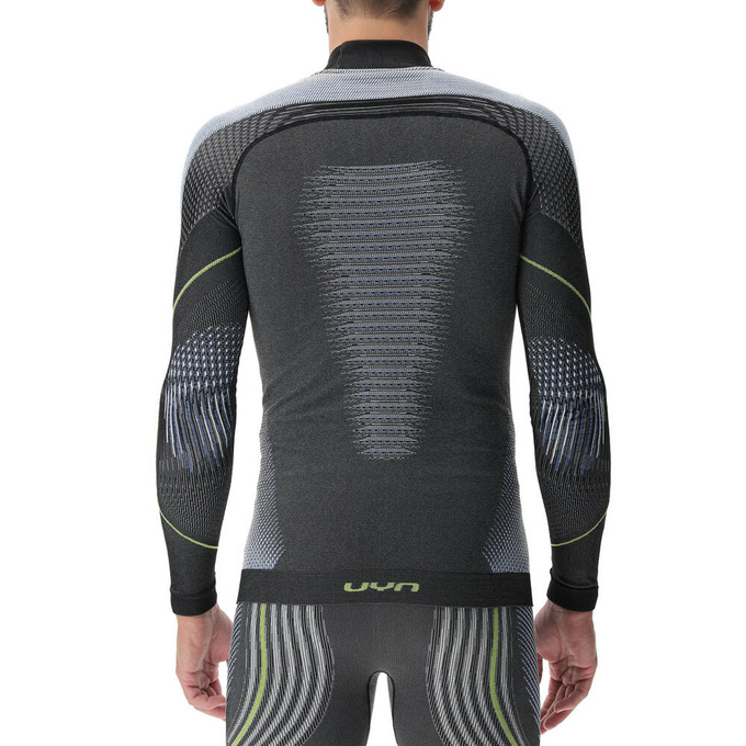 Funkčné tričko UYN Man Evolutyon UW Shirt LG_SL Melange Anthracite Melange/Blue/Yellow Shiny - 2023/24