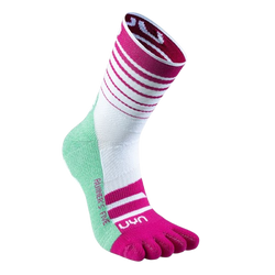 Outdoorové ponožky UYN Woman Runner's Five Socks White/Fuchsia/Green