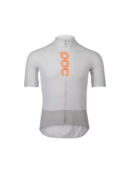 Cyklistický dres POC M's Essential Road Logo Jersey  Hydrogen White/Granite Grey