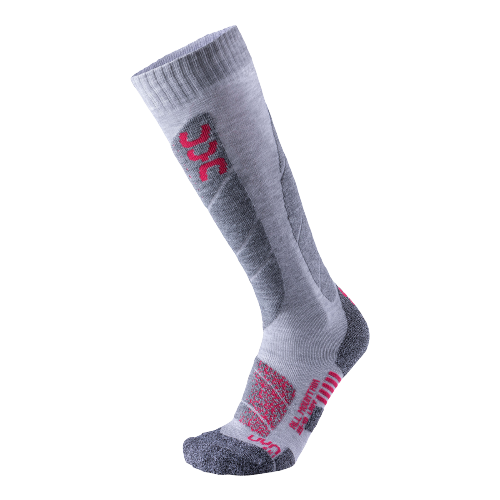 Lyžiarske ponožky UYN Ski All Mountain Woman Light Grey Melange/Coral - 2025/26
