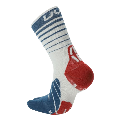 Outdoorové ponožky UYN Man Runner's Five Socks White/Blue Poseidon/Red