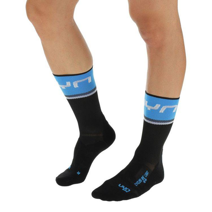 Cyklistické Ponožky UYN Man Cycling One Light Black/Cobalt Blue