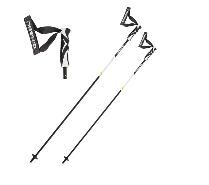 Zjazdové palice Gabel Carbon Cross Black/White CC Matt - 2024/25