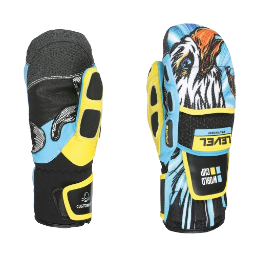 Lyžiarske rukavice Level Worldcup JR  CF Mitt Yellow/Blue - 2025/26 