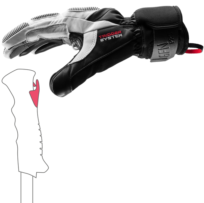 Lyžiarske rukavice LEKI Griffin Pro 3D White/Black - 2025/26