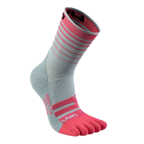 Outdoorové ponožky UYN Woman Runner's Five Socks Light Grey/Pink