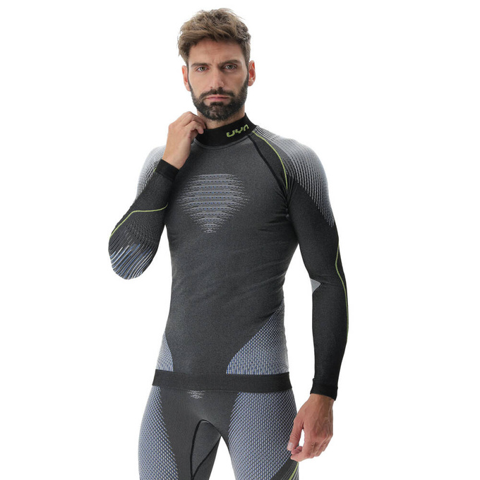 Funkčné tričko UYN Man Evolutyon UW Shirt LG_SL Melange Anthracite Melange/Blue/Yellow Shiny - 2023/24